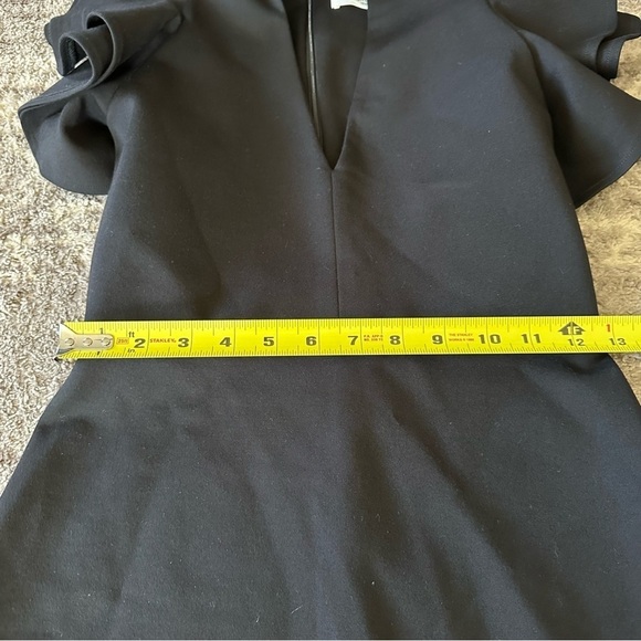 Amanda Uprichard Little Black Ruffle Sleeve Choker Dress - Picture 3 of 8